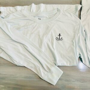 Light Green Long Sleeve Shirt with Anchor Logo, Frankfort
